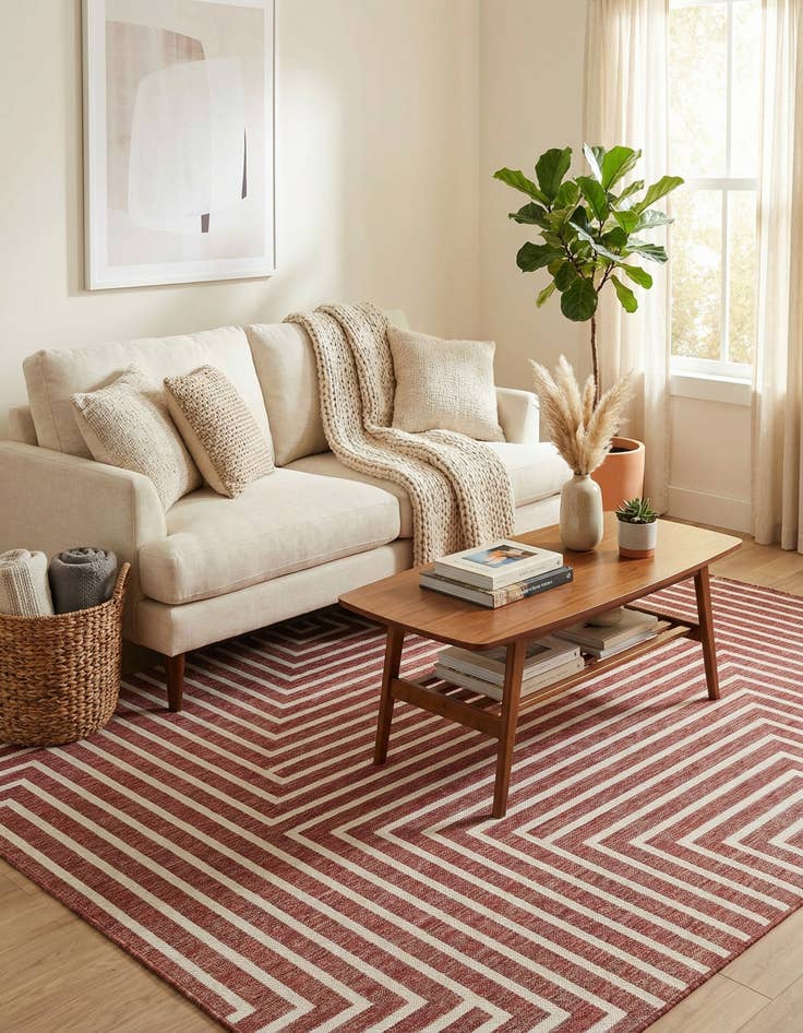 Detail image of  6' x 9'  Washable Modern Indoor / Outdoor Rug