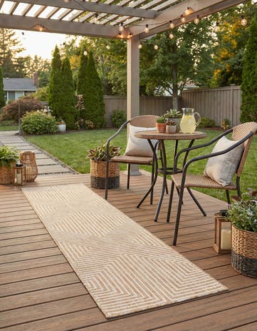 2' x 8' Easy-Clean Modern Indoor / Outdoor Runner Rug
