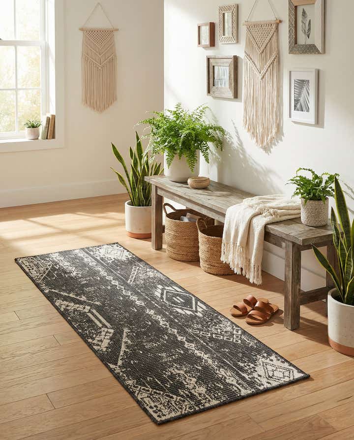 2' x 5' 3 Easy-Clean Bohemian Indoor / Outdoor Runner Rug