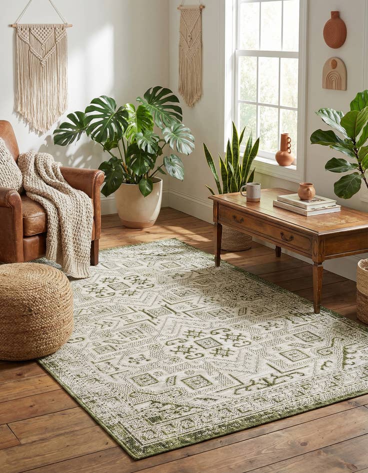 Detail image of  3' x 5' 3  Washable Aztec Indoor / Outdoor Rug