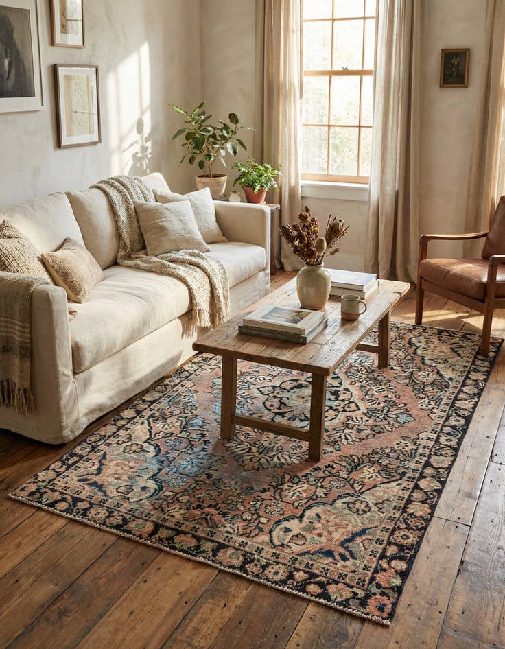 Detail image of  4' x 6' 3  Hand Knotted Ultra Vintage Persian Wool Rug