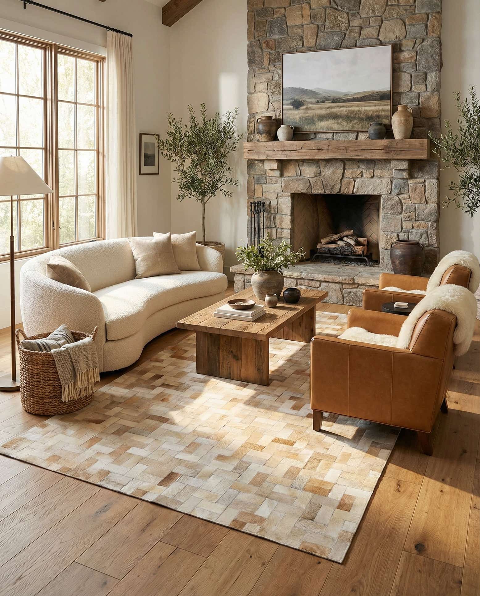 5' x 7' 11 Cowhide Stocks Rug