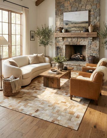 5' x 7' 11 Cowhide Stocks Rug