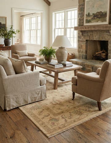 5' 10 x 8' Hand Knotted Peshawar Ziegler Rug