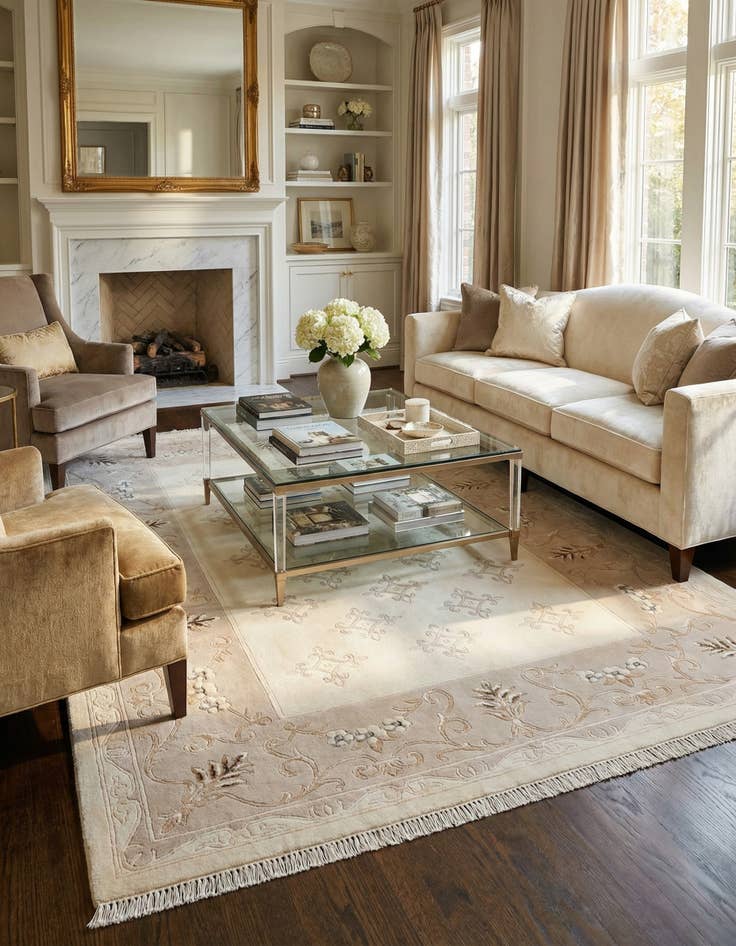 Detail image of 5' 7 x 8'  Hand Knotted Darya Wool Rug