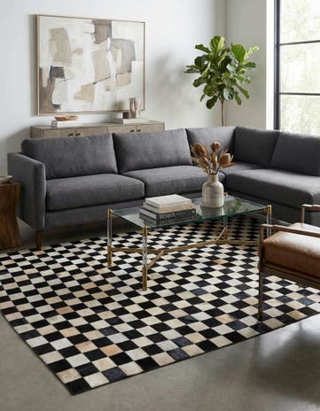 5' x 8' Cowhide Leather Rug
