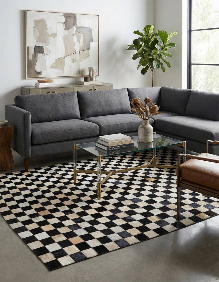 Detail image of 5' x 8' Cowhide Leather Rug