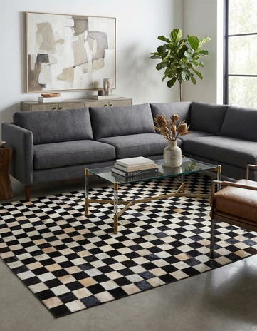 5' x 8' Cowhide Leather Rug