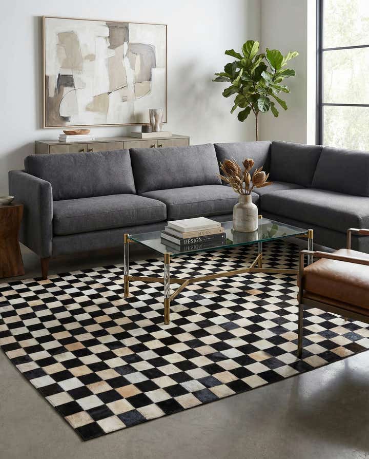 5' x 8' Cowhide Leather Rug