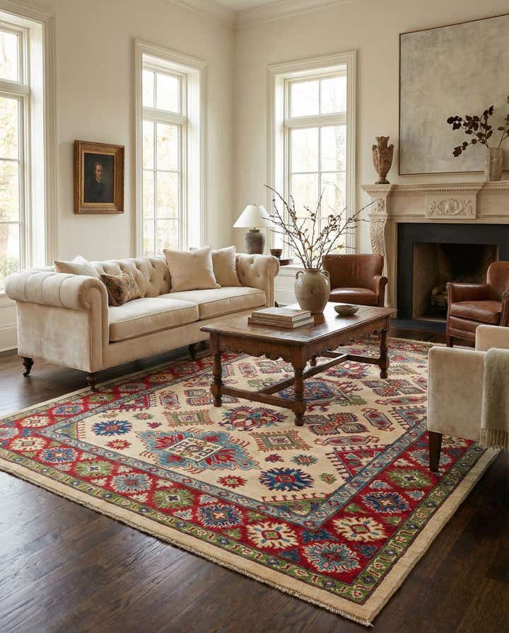 6' 6 x 9' 7 Hand Knotted Kazak Rug