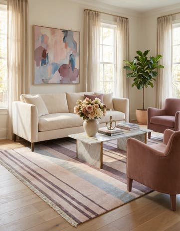 4' 11 x 6' 7 Hand Knotted Darya Wool Rug