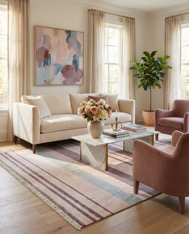 4' 11 x 6' 7 Hand Knotted Darya Wool Rug