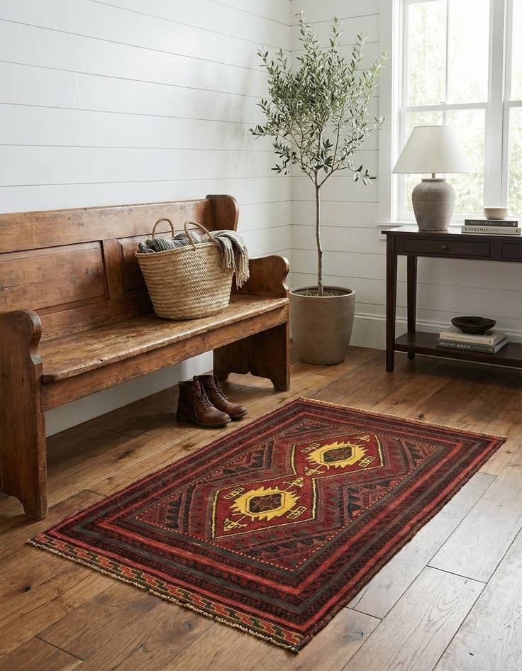 Detail image of 2' 10 x 4' 1  Hand Knotted Sumak Wool Rug