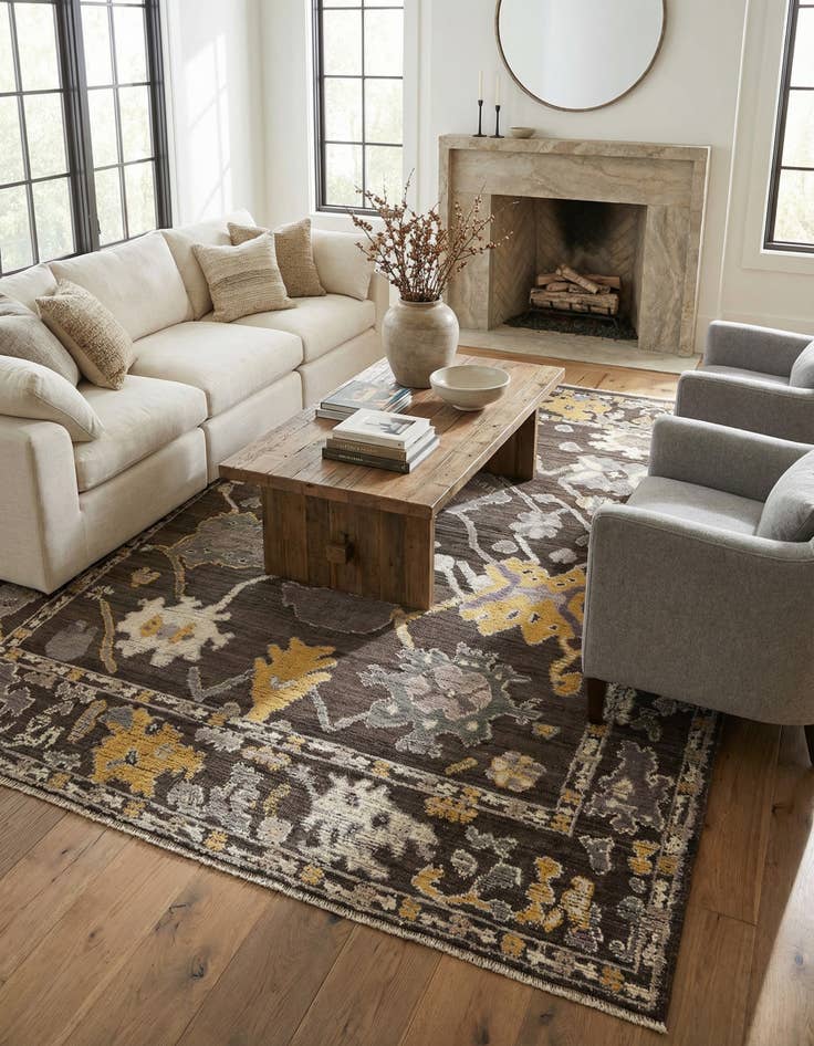 Detail image of 8' 5 x 10' 3  Hand Knotted Oushak Wool Rug