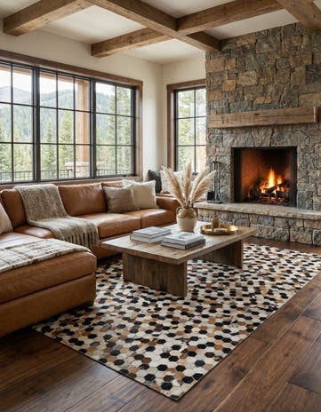 5' 1 x 8' Cowhide - Patchwork Rug
