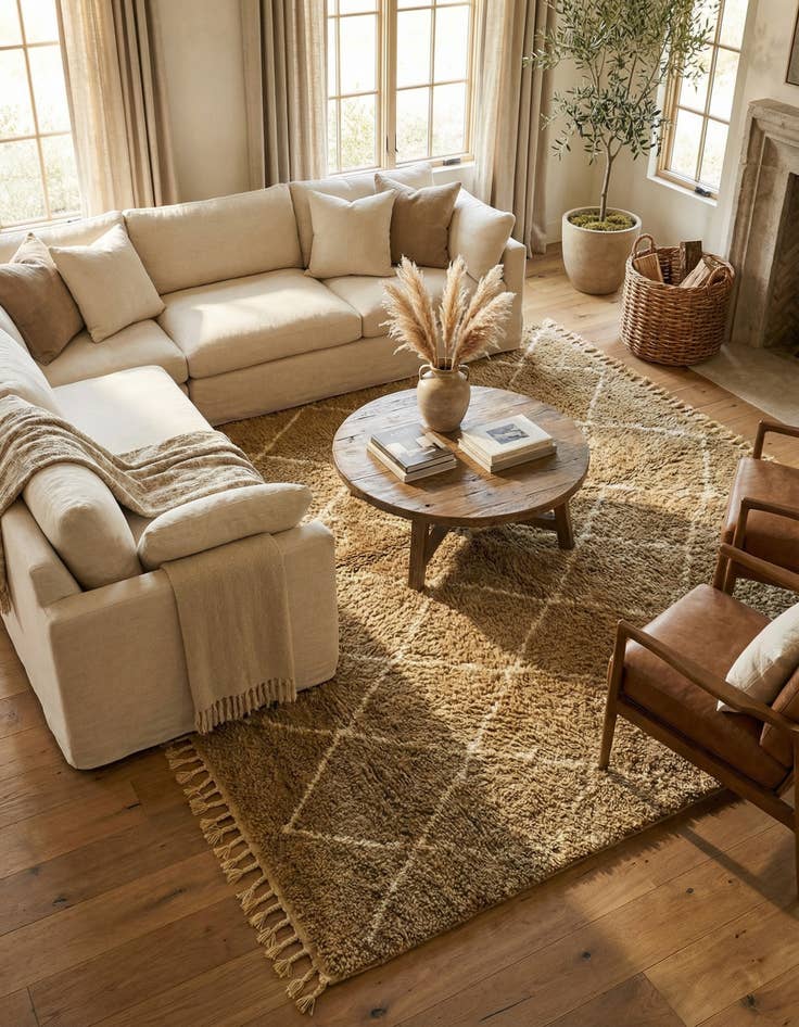 Detail image of 6' 7 x 10' 10  Hand Knotted Moroccan Wool Rug