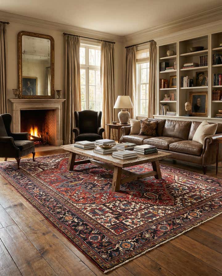 8' x 11' 3 Heriz Wool Rug