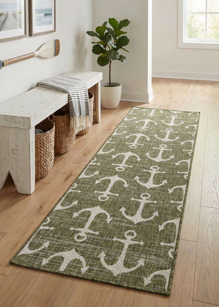 2' x 6' Easy-Clean Coastal Indoor / Outdoor Runner Rug