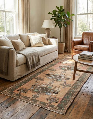 3' 6 x 7' 2 Hand Knotted Ultra Vintage Persian Wool Runner Rug