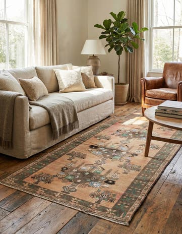 3' 6 x 7' 2 Hand Knotted Ultra Vintage Persian Wool Runner Rug