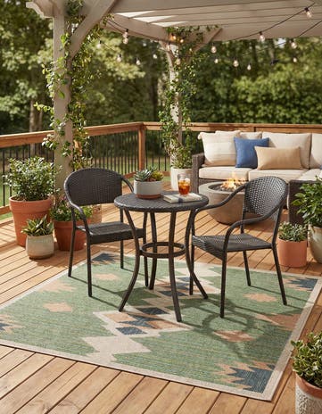 5' 3 x 5' 3 Easy-Clean Baja Indoor / Outdoor Square Rug