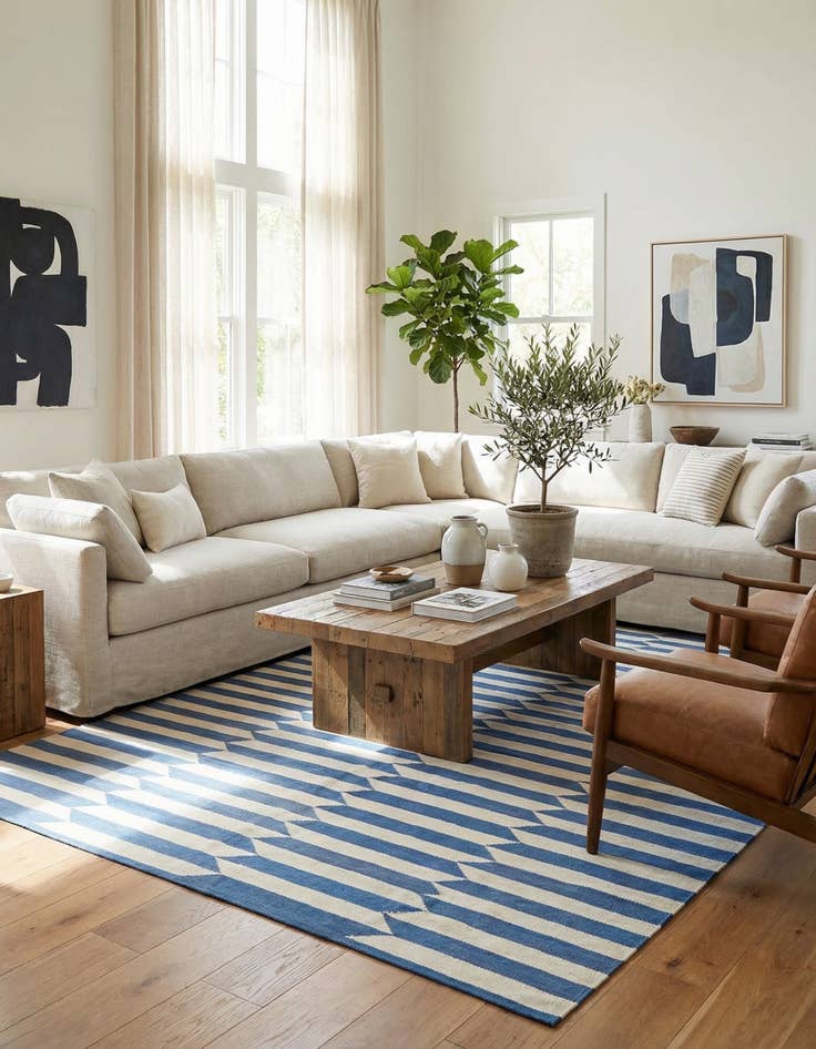 Detail image of  6' 9 x 9' 6  Hand Woven Kilim Modern Wool Rug