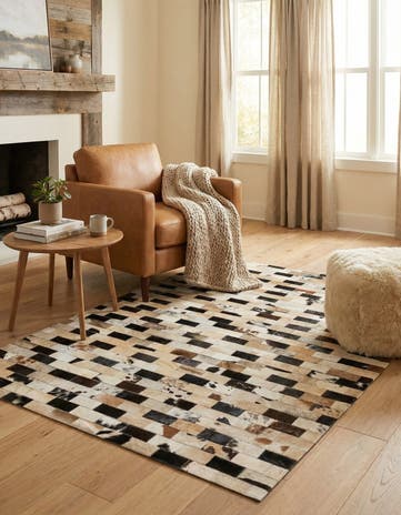 4' 1 x 5' 11 Cowhide - Patchwork Rug
