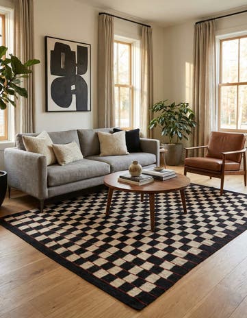 5' 1 x 6' 2 Hand Woven Kilim Modern Wool Rug
