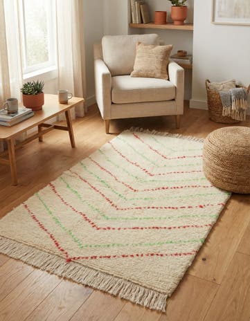 3' 2 x 4' 10 Hand Knotted Moroccan Wool Rug