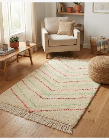 3' 2 x 4' 10 Hand Knotted Moroccan Wool Rug
