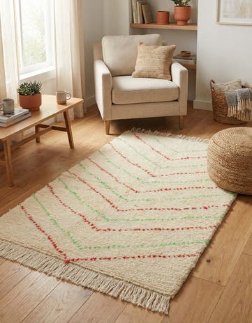 3' 2 x 4' 10 Hand Knotted Moroccan Wool Rug