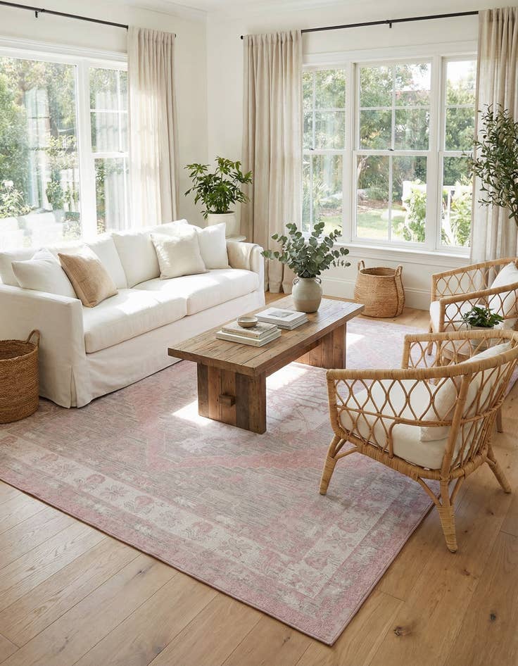 Detail image of 10' x 13'  Washable Traditional Indoor / Outdoor Rug