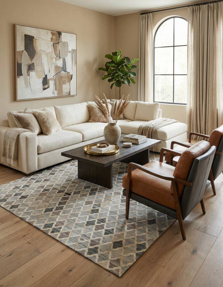 Detail image of  8' 1 x 9' 10 Cowhide - Patchwork Rug