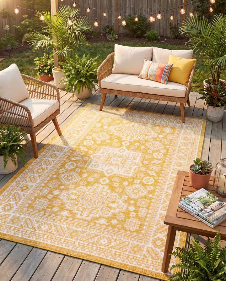 4' x 6' Easy-Clean Aztec Indoor / Outdoor Rug