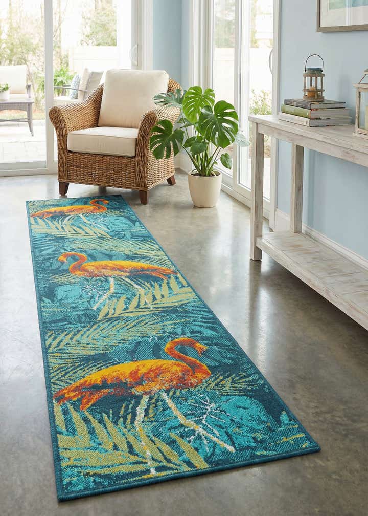 2' x 8' Easy-Clean Coastal Indoor / Outdoor Runner Rug