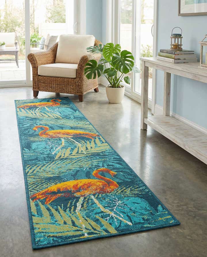 2' x 8' Easy-Clean Coastal Indoor / Outdoor Runner Rug