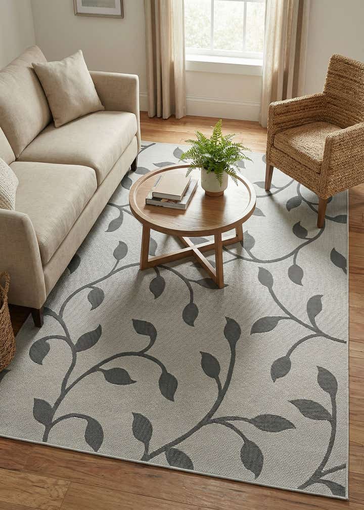 6' x 9' Easy-Clean Botanical Indoor / Outdoor Rug