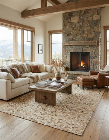 8' 1 x 10' Cowhide - Patchwork Rug
