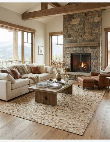 8' 1 x 10' Cowhide - Patchwork Rug