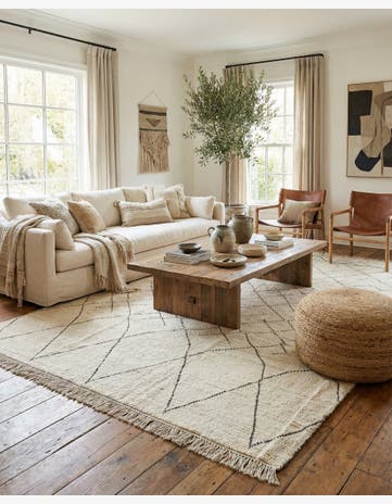 8' x 11' Hand Knotted Moroccan Wool Rug