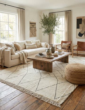 8' x 11' Hand Knotted Moroccan Wool Rug
