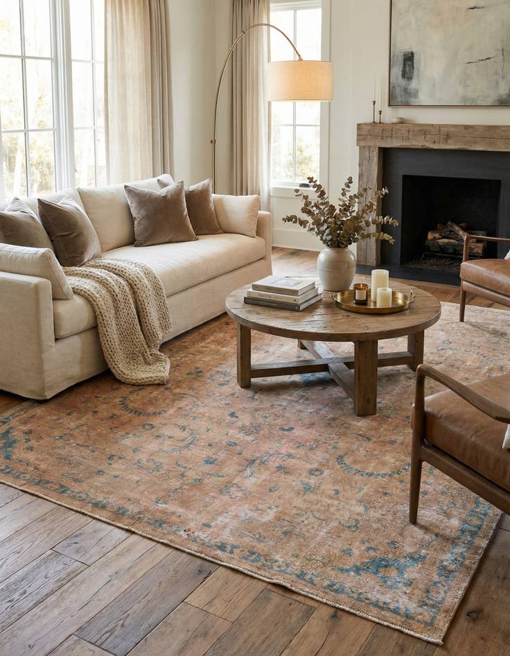 Detail image of  7' 1 x 10' 2  Hand Knotted Ultra Vintage Persian Wool Rug