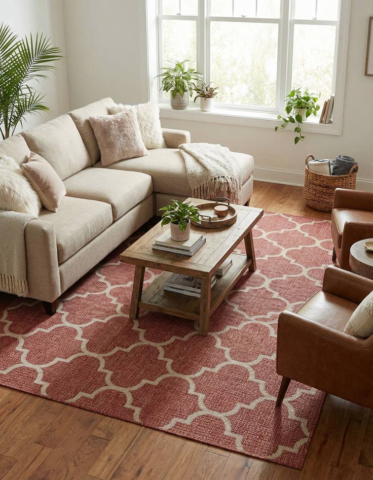 Detail image of 7' x 10'  Washable Trellis Indoor / Outdoor Rug