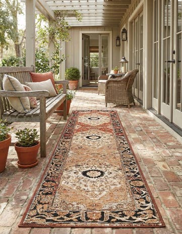 2' x 8' Easy-Clean Traditional Indoor / Outdoor Runner Rug