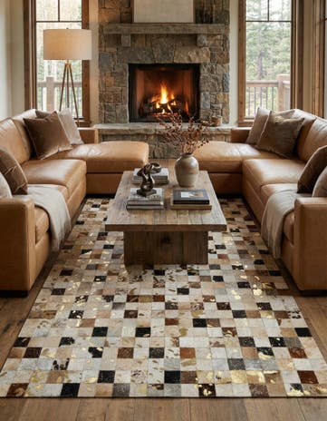5' 1 x 8' Cowhide - Patchwork Rug