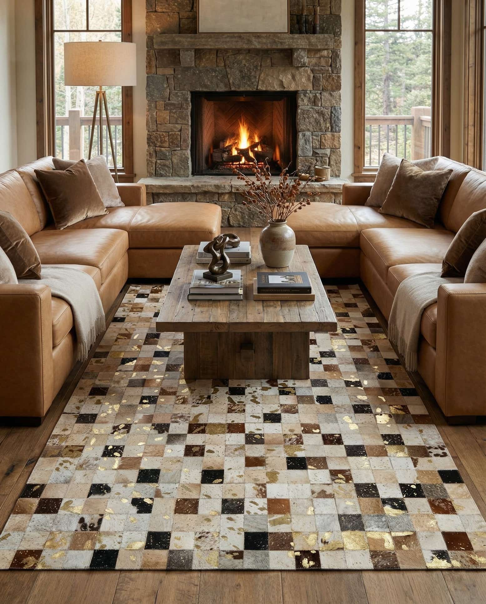 5' 1 x 8' Cowhide - Patchwork Rug