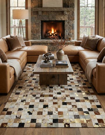 5' 1 x 8' Cowhide - Patchwork Rug