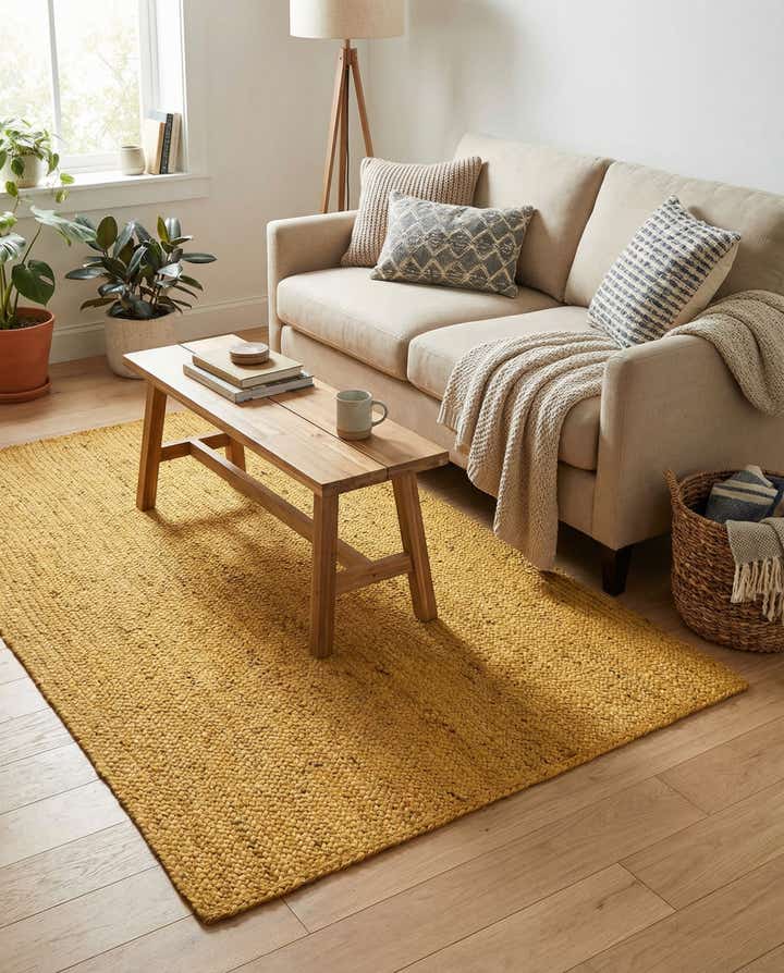 4' 1 x 6' 1 Handmade Braided Jute Rug