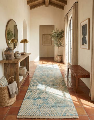 4' 5 x 13' 3 Hand Knotted Moroccan Wool Runner Rug