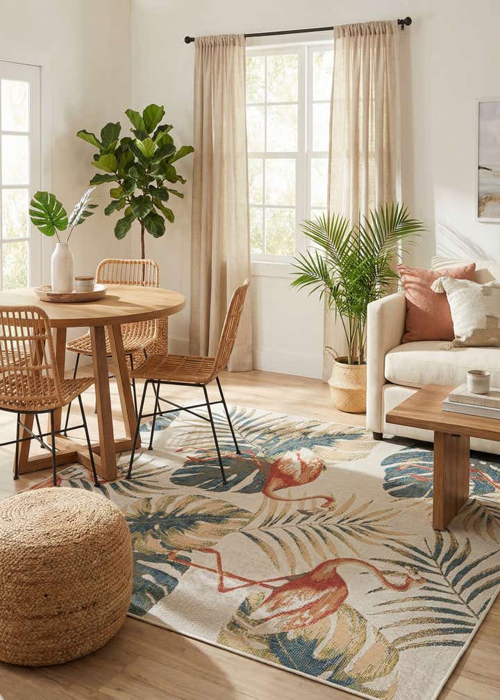 7' 10 x 7' 10 Easy-Clean Baja Indoor / Outdoor Square Rug